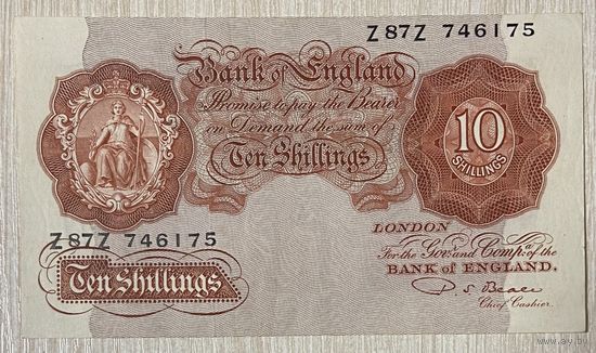 Банкнота 10 шиллингов 1949 по 1955 год. Великобритания. Главным кассир Перси Стюарт Бил