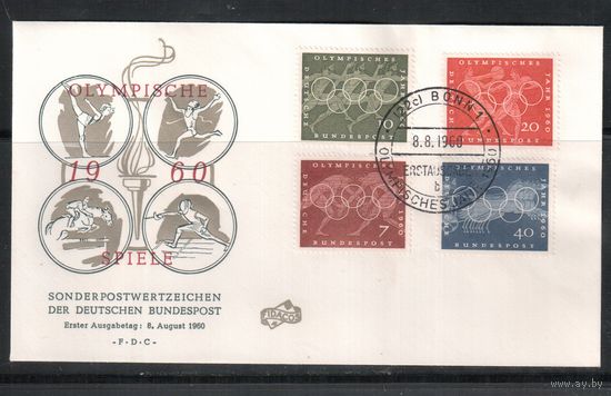 ФРГ-1960,(Мих.332-335)  , , Спорт, ОИ-1960 ,КПД