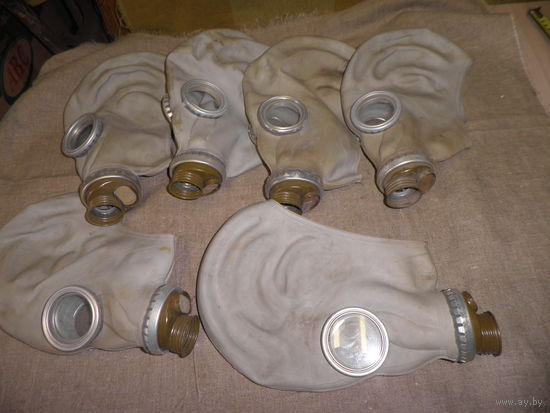 Противогаз(маски) 6 шт.периода ГО СССР.С рубля.