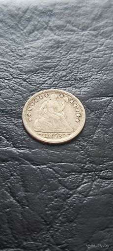 Распродажа! Серебро. Пол дайма 1853 года. Торг. Смотрите другие мои лоты