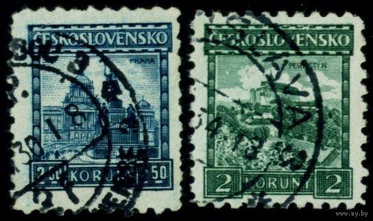 Замки Чехословакия 1929 год 2 марки