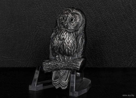 Монголия 1000 тугриков 2019г. "Уральская сова 3D". SWAROVSKI. Монета в подарочном футляре; номерной сертификат; коробка. СЕРЕБРО 62,20гр.(2 oz).