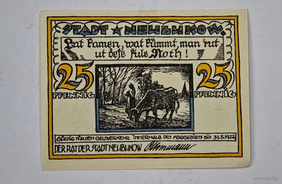 1922 год 25 пфеннигов Германия нотгельд