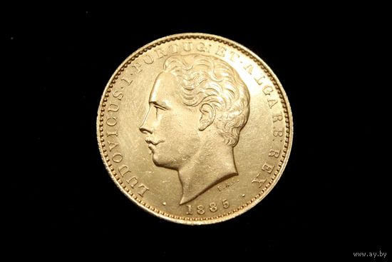 10000 рейс 1885 г. Португалия, Луиш I. Штемпельный блеск, редкая!