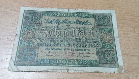 10 Марок 1920 год Германии **9973