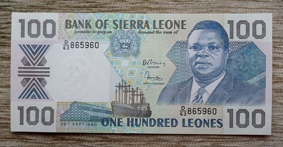 Werty71 Сьерра Леоне 100 леоне 1990 UNC банкнота тип 1989