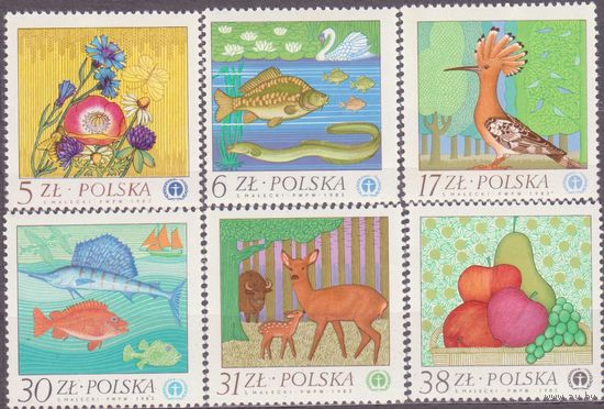 Польша 1983 год ,,Флора-фауна,, полная серия.**(ДЕК