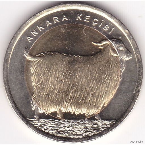 Турция 1 лира, 2015 Ангорская коза UNC