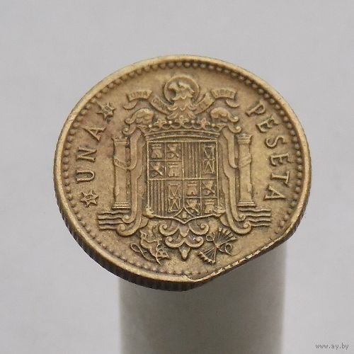 Испания 1 песета 1966 Брак край листа