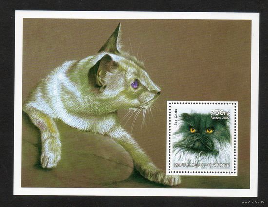 Кошки Гвинея 2002 год 1 блок