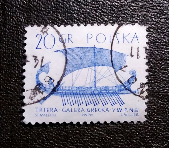 Марка Польша 1963 год Парусник