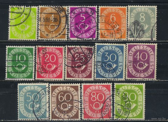 Германия ФРГ 1951 Почтовый рожок Стандарт #123-8,130-5,137-8