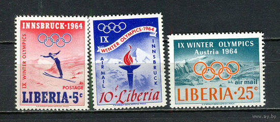 Либерия - 1963 - Зимние Олимпийские игры - [Mi. 612-614] - полная серия - 3 марки. MNH.  (Лот 79Hk)-T41P44