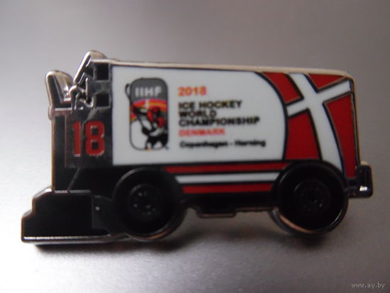 ОФИЦИАЛЬНЫЙ ЗНАЧОК С ЧМ-2018 ПО ХОККЕЮ В ДАНИИ.