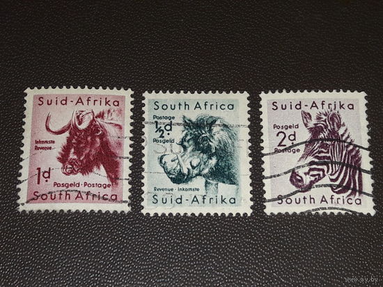 Южная Африка ЮАР 1954 Стандарт. Фауна. 3 марки одним лотом