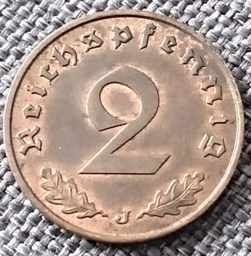 2 рейхспфеннига 1939 J