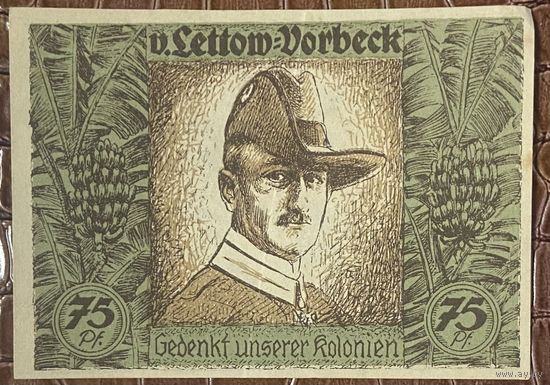 Нодгельд 75 пфеннигов 1921 год. Гамбург, Берлин, Бремен. Веймарская республика