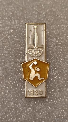 Значек знак Олимпийские Игры Москва 1980 Гандбол, 200 лотов с 1 рубля,5 дней!