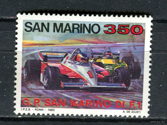 Сан-Марино - 1983 - Гран-при Сан-Марино 350L - [Mi.1283] - 1 марка. MNH.  (Лот 34Ju)-T25P8