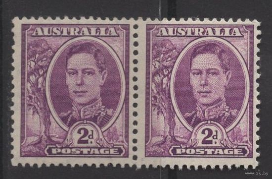 Австралия 1942 ** George VI, сцепка 2 марки (SG 205)