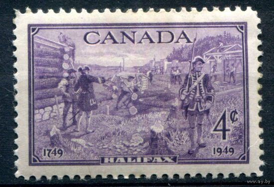 Британские колонии - Канада - 1949г. - 200 лет битве при Галифаксе - 1 марка - полная серия, MH, есть маленькое тонкое место возле зубчиков перфорации справа [Mi 249]. #3-WB-90-A-2