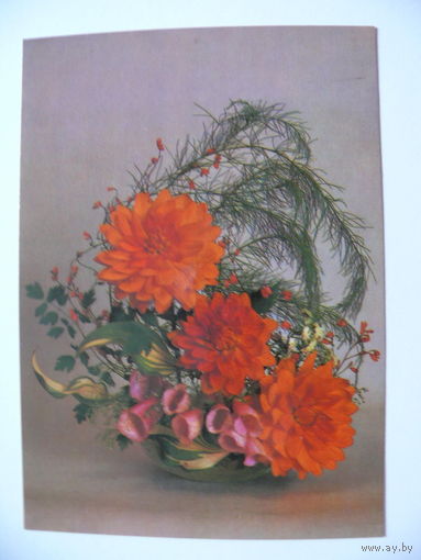 Митин В., Рожченко Г.(фото), Композиция из цветов, 1985, чистая.