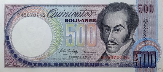 Werty71 Венесуэла 500 боливаров 1998 UNC банкнота