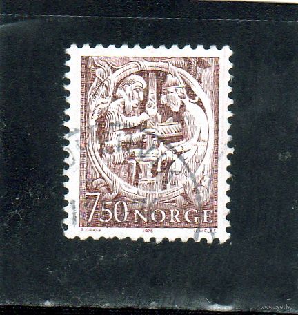 Норвегия. Ми-718.Резьба по дереву в церкви Хайлестад. 1976.