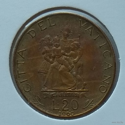 Ватикан 20 лир 1960 г. В холдере