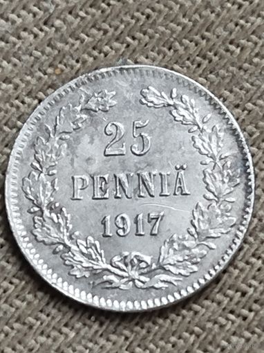 Распродажа - 25 пенни 1917г(с короной).,РИ,НИКОЛАЙ 2