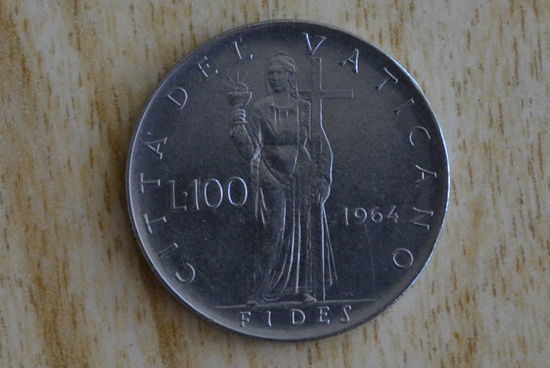 Ватикан 100 лир 1964 с 1 руб