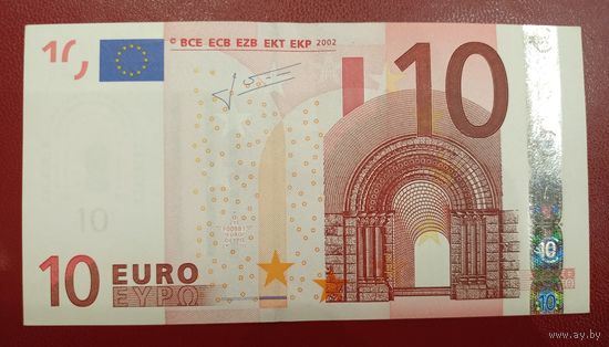 10 евро 2002 года, подпись Жан-Клода Трише