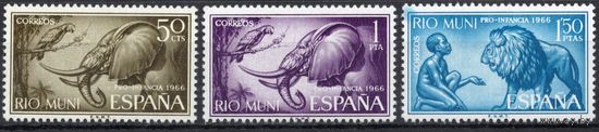 Испанская колония Рио Муни 1966. Фауна. 3 марки Mi 69-71
