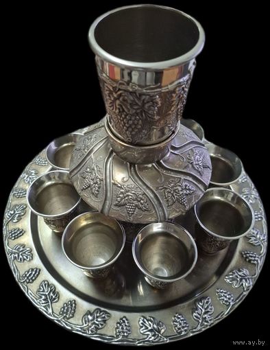 Декантер для коньяка, мельхиор, отличное состояние