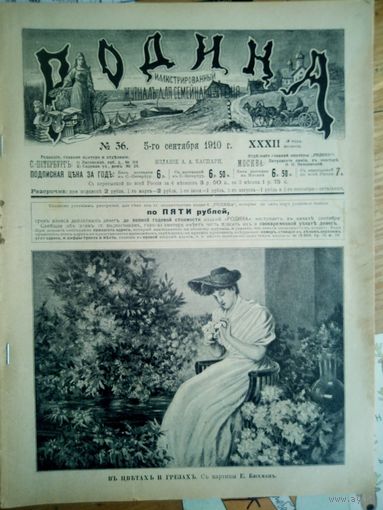 Журнал ,,Родина,, N 36 1910г