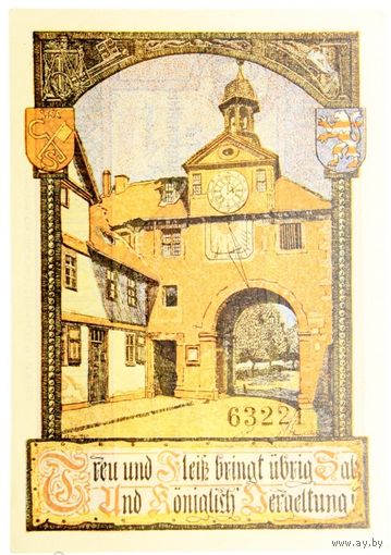 РАСПРОДАЖА!!! - ГЕРМАНИЯ БАД-ЗОДЕН (ГЕССЕН) 50 пфеннигов 1921 год - BU!