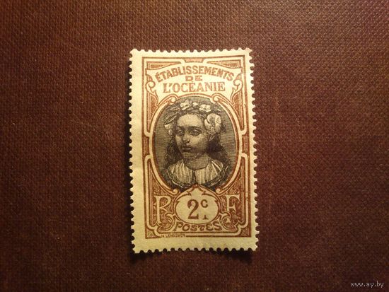 Французская Океания 1913 г.Портрет молодой таитянки Нохо Мерсье,сделанный на основе фотографий Анри Лемассона./30а/