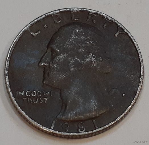 США 1/4 доллара, 1981 Washington Quarter "P" (2-16-235)