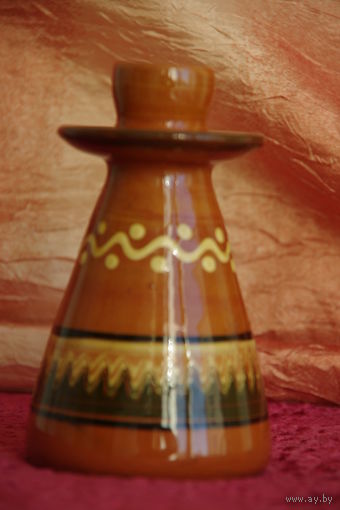 Подсвечник из СССР  ( керамика )  14 см