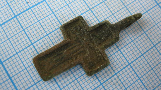 Крестик старинный, нательный. Бронза, литье.