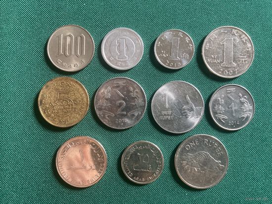 Индия,Шриланка,Китай,ОАЭ,Сейшелы, Япония(набор монет Азии и Африки)-3