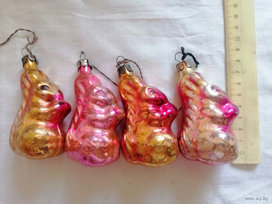 Ёлочные игрушки БЕЛОЧКА СССР одним лотом 0078