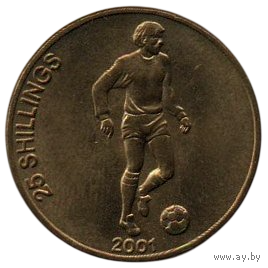 Республика Сомали. 25 шиллингов 2001. UNC. Футболист