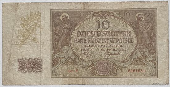 Польша 10 злотых 1940 г.