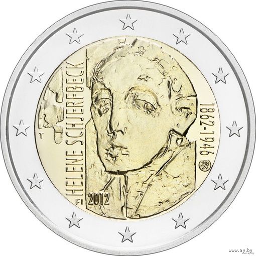 2 евро 2012 Финляндия Хелена Шерфбек  UNC из ролла