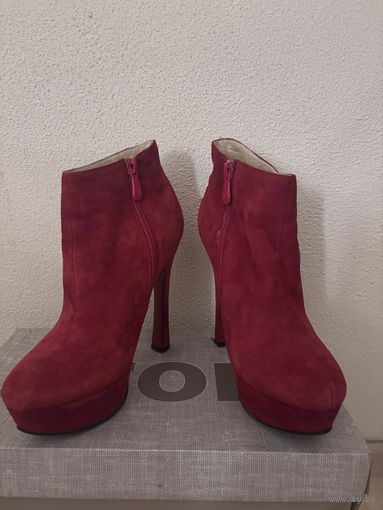 Ботиночки праздничные красные на платформе