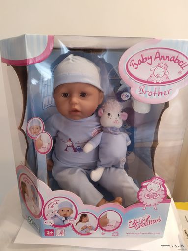 Кукла интерактивная Беби Аннабель (братик) (оригинал) 46 см с мимикой+музыкальная игрушка,Zapf Creation(Германия)