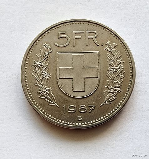 Швейцария 5 франков, 1987