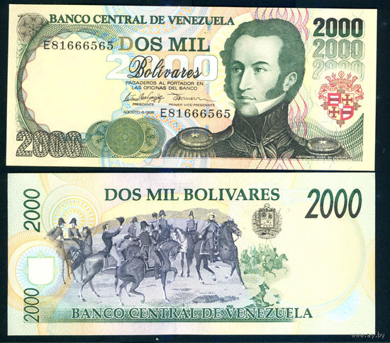 Венесуэла 2000 боливар 1998 UNC