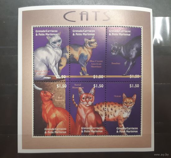 Гренада. Фауна. Кошки. Блок (756)